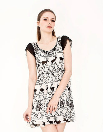 Sleeve Sheared Waist Dress (1)