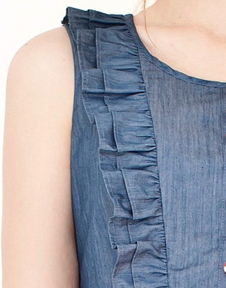 Denim Chiffon Tank Dress (6)