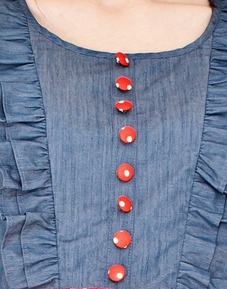 Denim Chiffon Tank Dress (5)